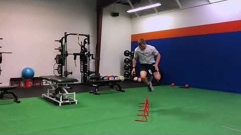 1-leg zig zag continuous hurdle hop w/stick