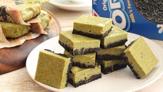 抹茶とオレオのベイクドチーズケーキ Matcha& OREO Baked cheese stick｜抹茶のお菓子｜HidaMari Cooking