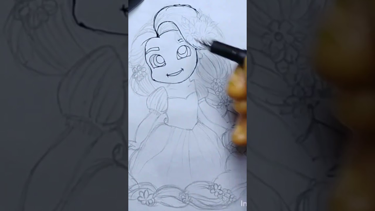 Princess outline shorts 