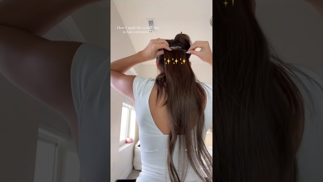 22 inch clip in hair extensions apply and blend 