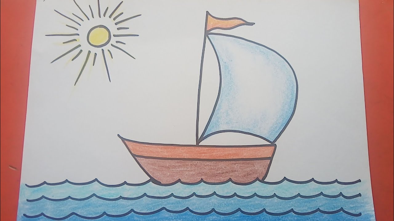 Easy Boat drawing - YouTube