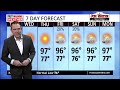 LATEST FORECAST: High near 100 again with a small chance for rain