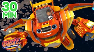 Blaze Space Rescues & Adventures!  w/ AJ | 30 Minute Compilation | Blaze and the Monster Machines