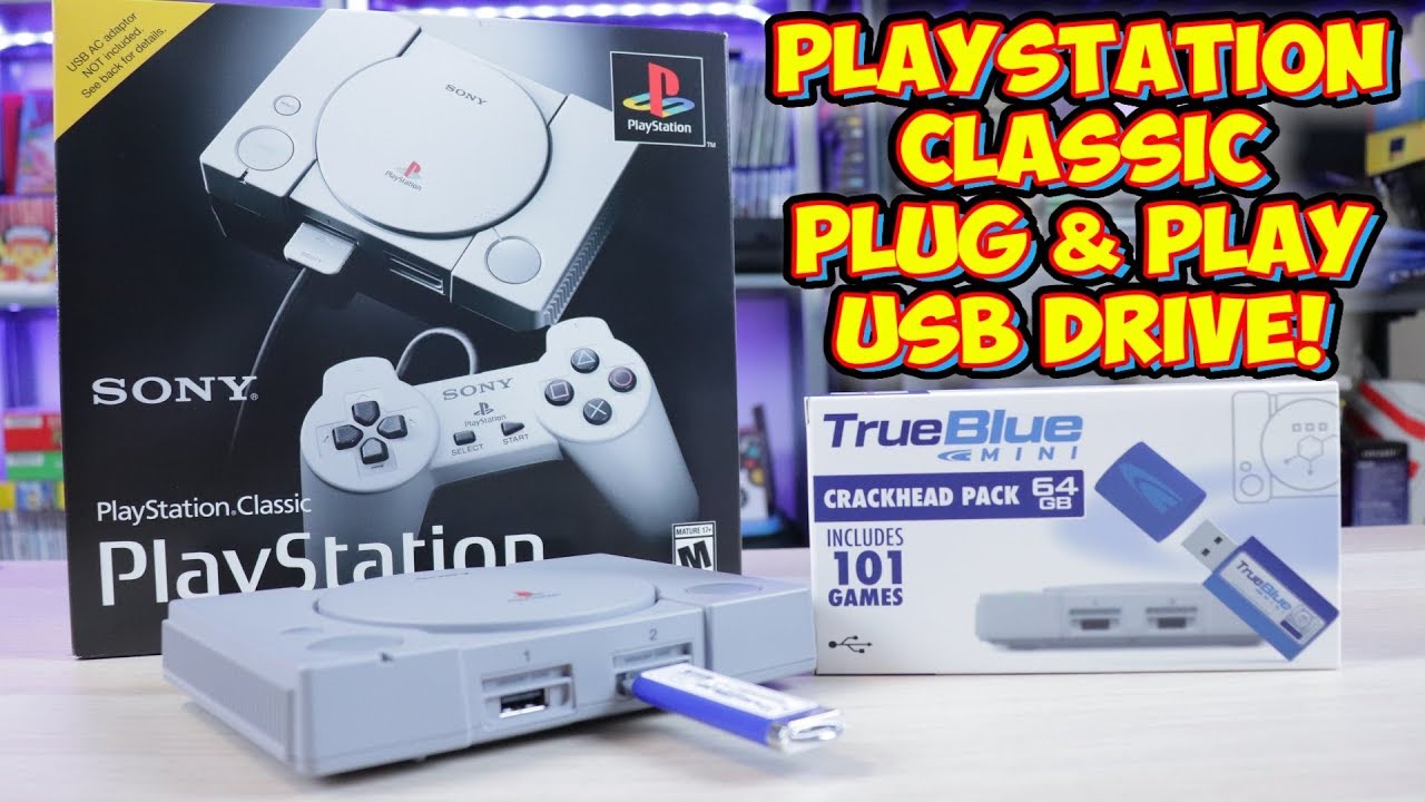 udluftning Prøve Passiv PlayStation Classic Hack 64gb 101 Game USB Mod - True Blue Mini - YouTube