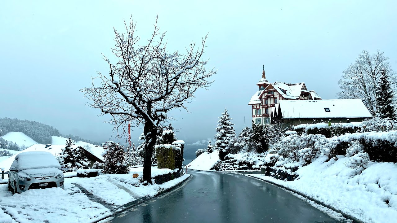 Two days / two seasons | Winter and Spring | driving through Goldiwil | Switzerland 🇨🇭