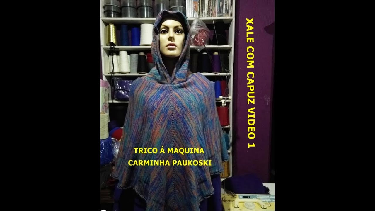 Poncho video 1 Trico a maquina muito fácil