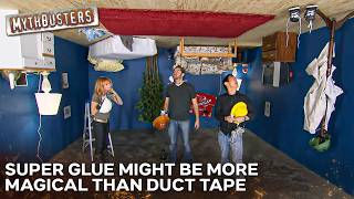 Can Super Glue Actually Turn A Hotel Room Upside Down | MythBusters