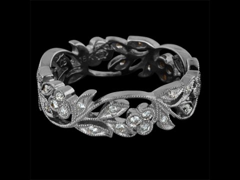 Beverley K 18k White Gold Fl Wedding Band 178pp1 You