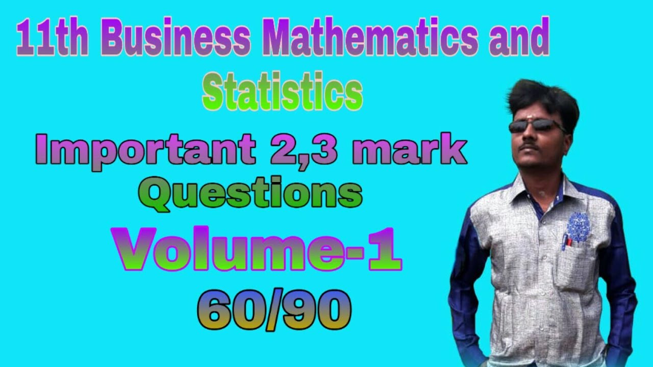 |11th Business maths|TN new syllabus|Volume-1|important 2,3 mark questionsfor Public exam-2020|