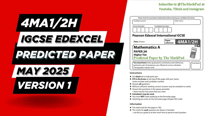Predicted Paper IGCSE Edexcel Maths A | Higher Paper 2 4ma1/2h | May 2025 | Walkthrough