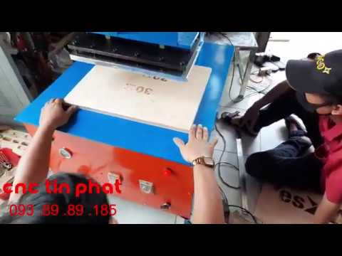Video Máy dập ép đóng logo lên gỗ da simili tự động bằng khí... - youtube