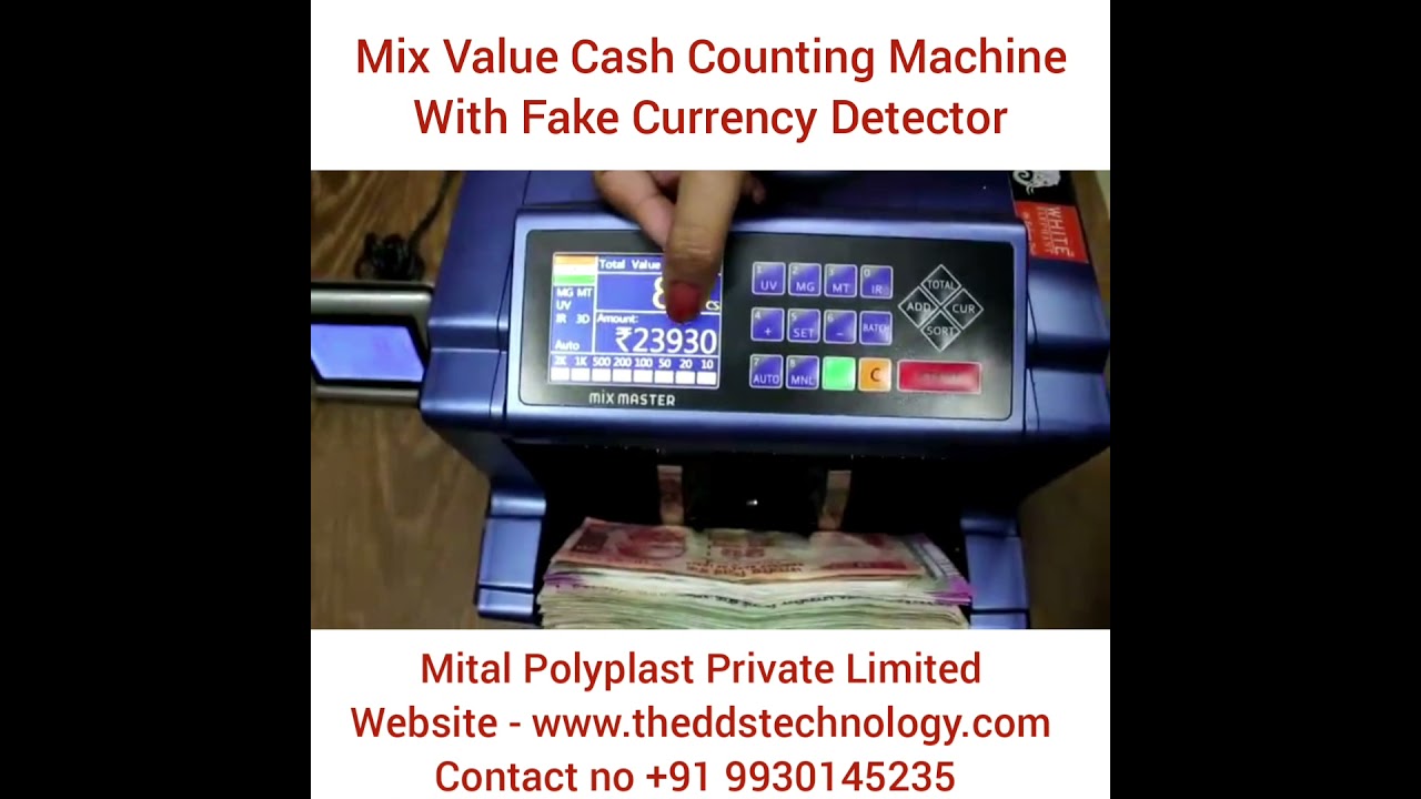 Mix Value Cash Counting Machine With Fake Currency Detector