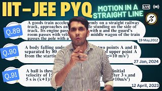 IIT JEE PYQs Q.89-91 Motion in a straight line JEE Mains JEE Advanced NEET CBSE Boards Tesla Classes