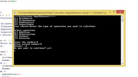 Simple Calculator App(Advance) using C++