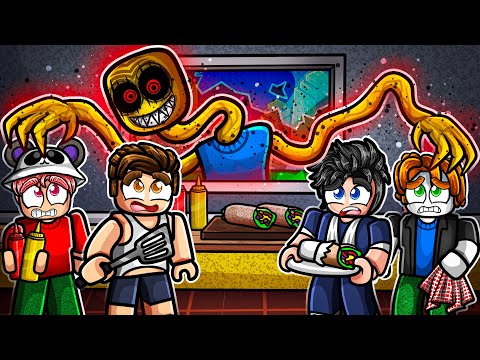 Can 4 YouTubers Survive ROBLOX Scary Shawarma Kiosk 