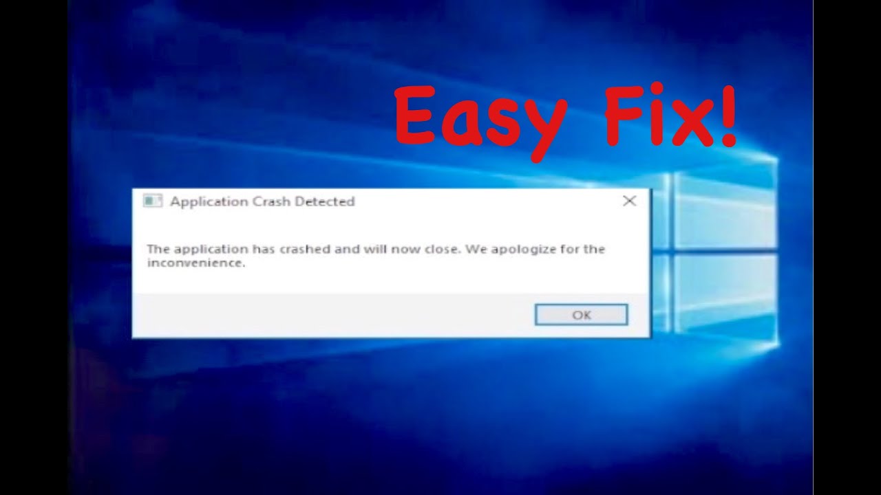 How to fix the application has crashed and will now close ... - 1280 x 720 jpeg 52kB