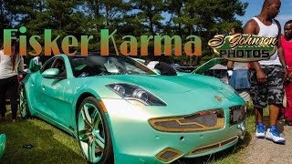 Outrageous painted Fisker Karma on custom OEM 22 inch Wheels in HD (must see)