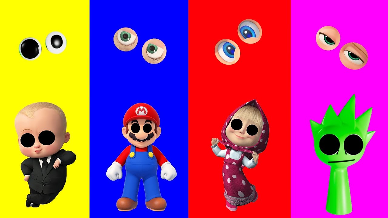 Wrong eyes👀 Baby Boss and Marrio and Masha and Sprunki | DAME TU COSITA Funny Puzzle Wrong Head