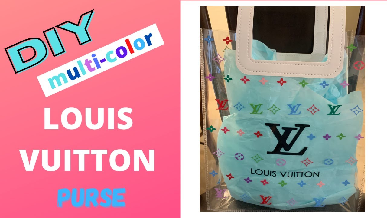 DIY Louis Vuitton multi color print inspired Clear Bag with Cricut #diy # louisvuitton #cricut 