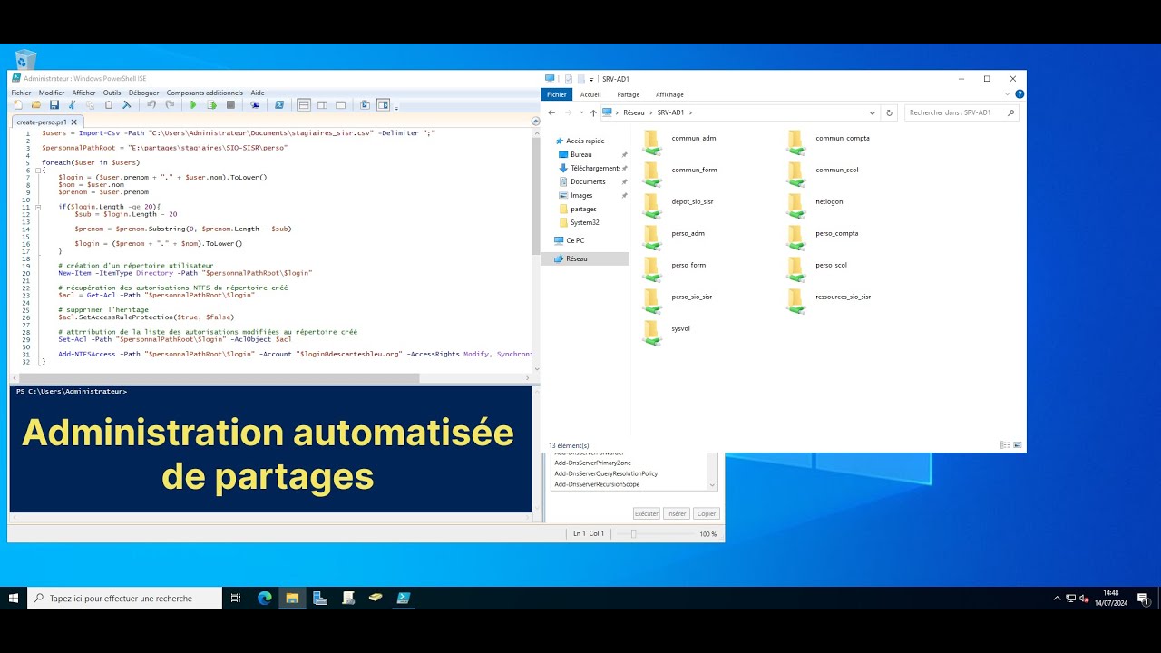 🖥️ Administration automatisée de partages - Windows Server 2022 (10/14)