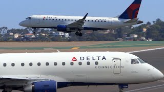 Delta Connection Embraer ERJ-175 Takeoff and Landing at San Diego