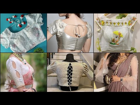 Silver colour blouse designs new model | blouse back design | blouse hand  designs #blouseneckdesigns - YouTube