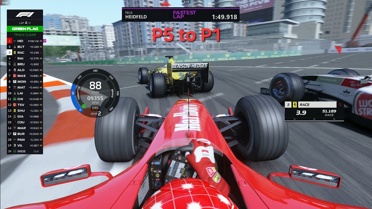 아세토 코르사│아제르바이잔 5 Lap Race P5 to P1 페라리 F2004 V10│4K UHD│MOZA R9 V2│PC