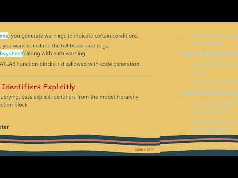 Tracing the Origin of Warnings in Simulink m-functions with Code Generation
