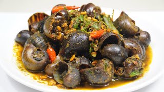 Holy basil Stir Fry Snail, Stir Fried Chicken with Lemongrass, Relaxing sound of cooking