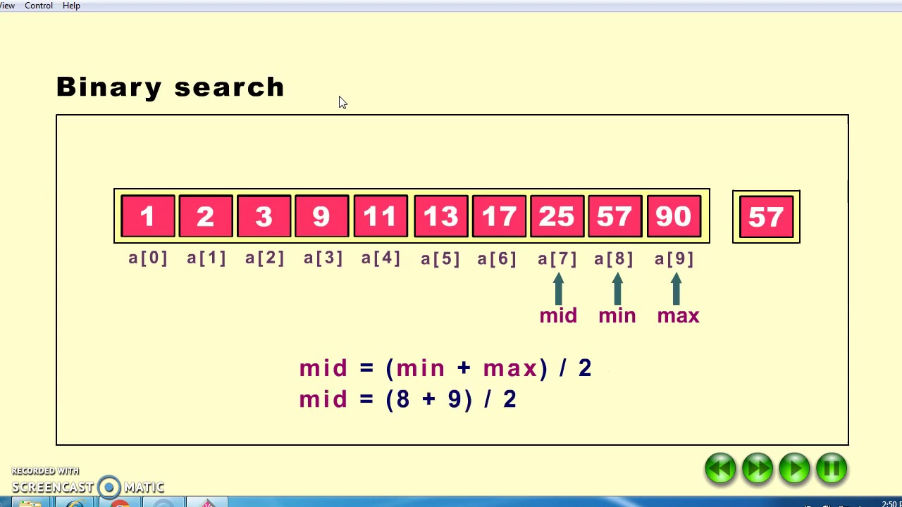 Data structures : Binary search animated video - YouTube