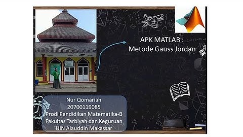 Apk Matlab : Metode Gauss-Jordan