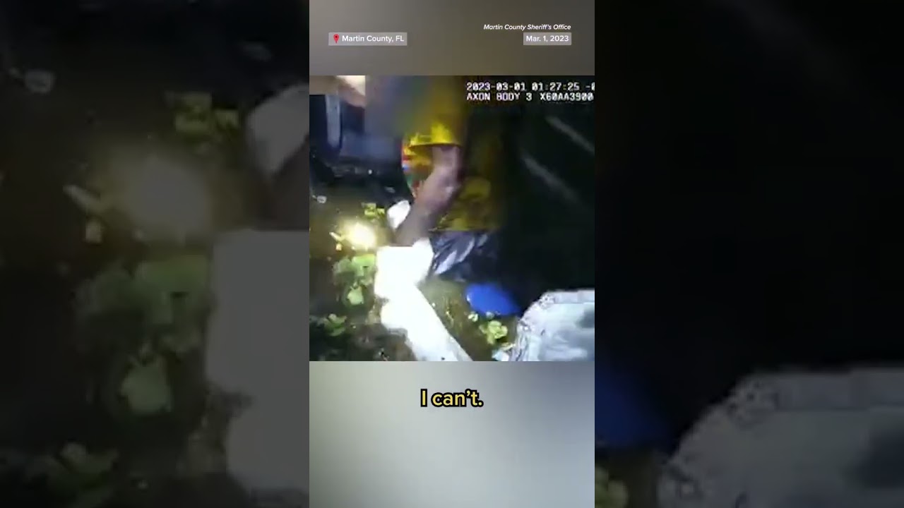 Man #rescued from a submerged #car Man #rescued from a submerged #car
