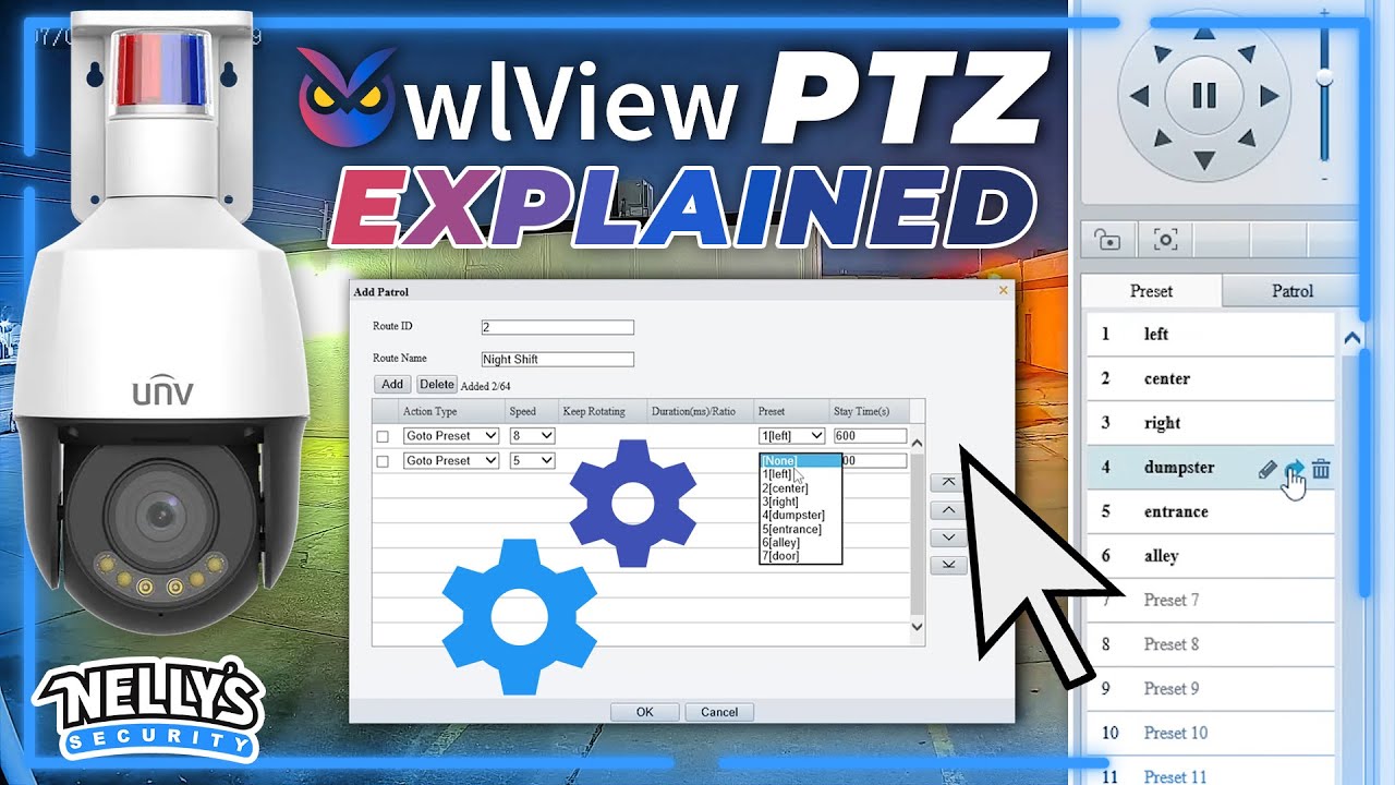Основные настройки PTZ-камеры | Предустановки, патрулирование и исходное положение для UNV OwlVie...