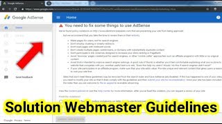 How To Solve Adsense Policy Violation Webmaster guidelines In Tamil Guide