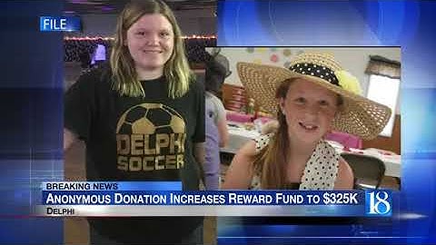 Anonymous donor giving $100,000 to Delphi homicide reward fund