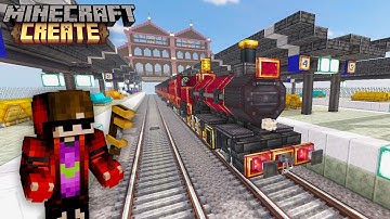 I Built a Train & a Huge Train Station in Minecraft Create Mod #8