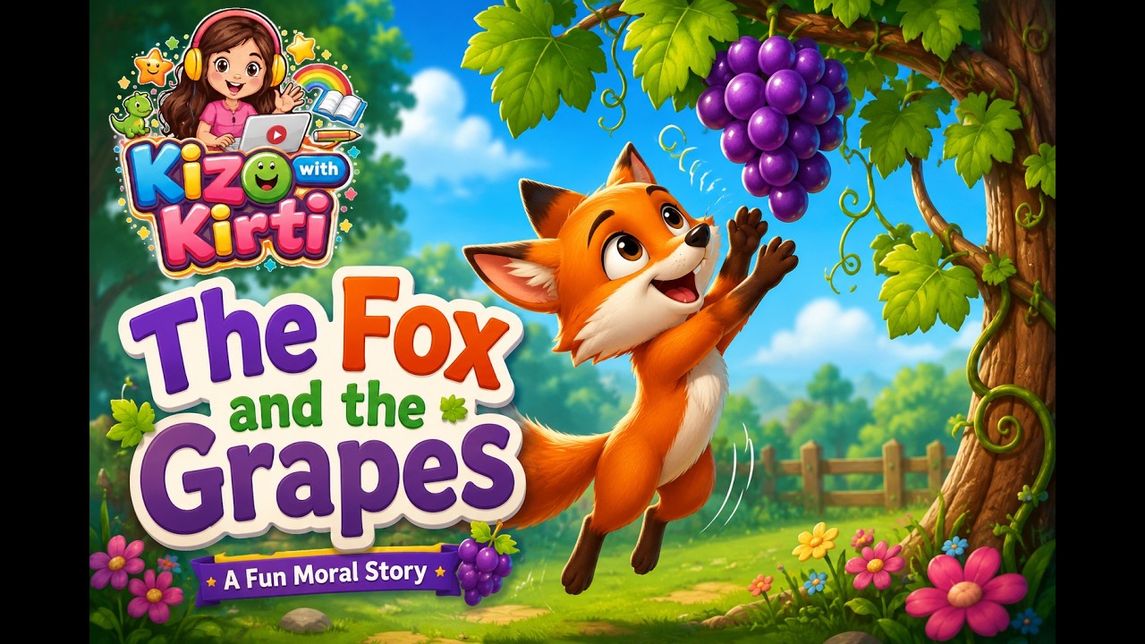 The Fox and the Grapes 🍇 | Nursery Rhyme & Moral Story for Kids