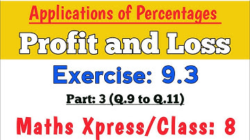 Profit and Loss exercise 9.3 Solutions | Applications of Percentages Class 8