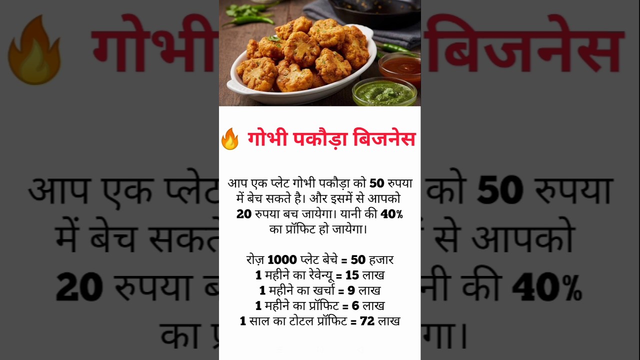 गोभी पकौड़ा Business Ideas | Gobi Pakora Business Plan | Low Investment Business 
