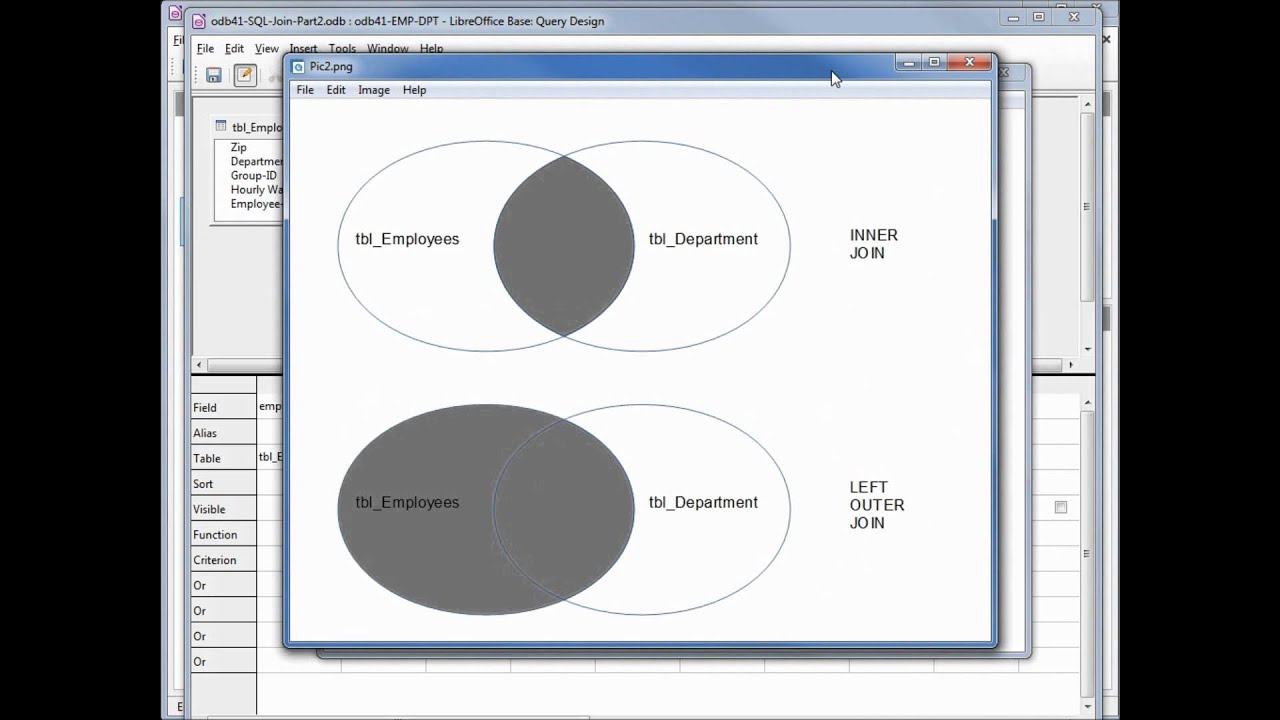 LibreOffice Base (41) SQL Join Tables Part 2 YouTube