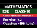 MATHEMATICS || || ICSE || CLASS-10TH || ||CHAPTER-7 || || Ratio and Proportion ||