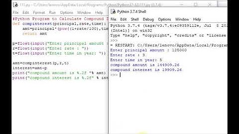 Python Program to Calculate Compound Interest
