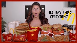 DOUBLE EVERYTHING Mcdonalds FESTIVE MENU x2 | Food Challenge | GirlVsFood | @Shutkeverofficial