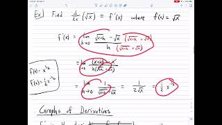 Math 201 Section 3.2 Derivative as a Function