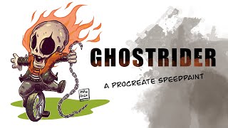 GHOSTRIDER (chibi) - a ProCreate speedpaint