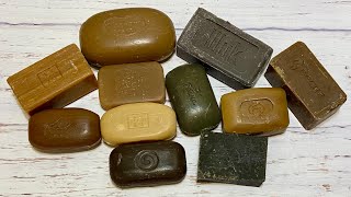 ASMR Soap/ cutting tar soap/ резка дегтярного мыла