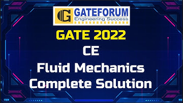 GATE 2022 Exam Solutions I Fluid Mechanics I Set 1 I Civil Engineering