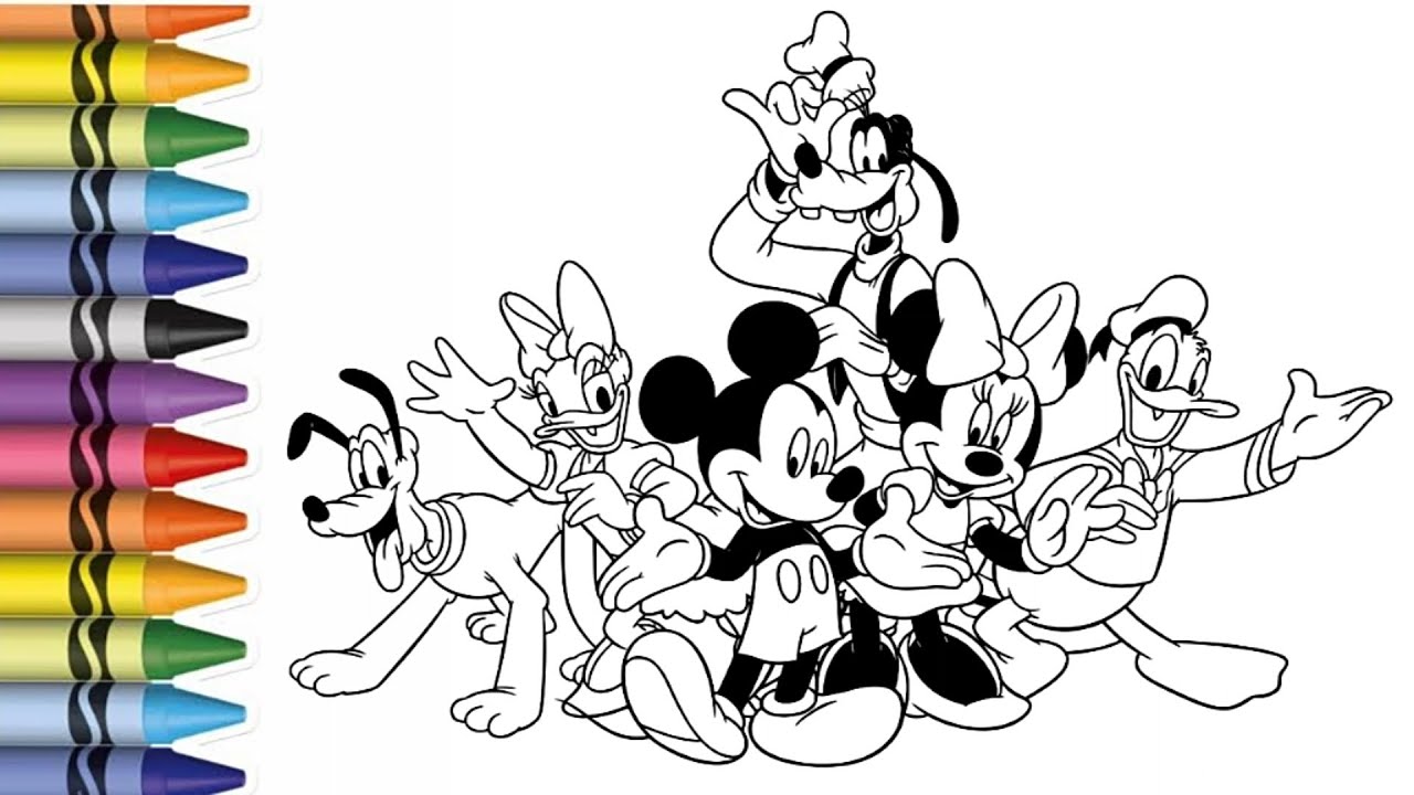 Disney Mickey Mouse Coloring Fun for Kids | Colorful kidzone - YouTube