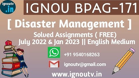 IGNOU BPAG-171 Solved Assignment July 2022 & Jan 2023  [FREE] || IGNOU BAG || IGNOU TV || IGNOU ||