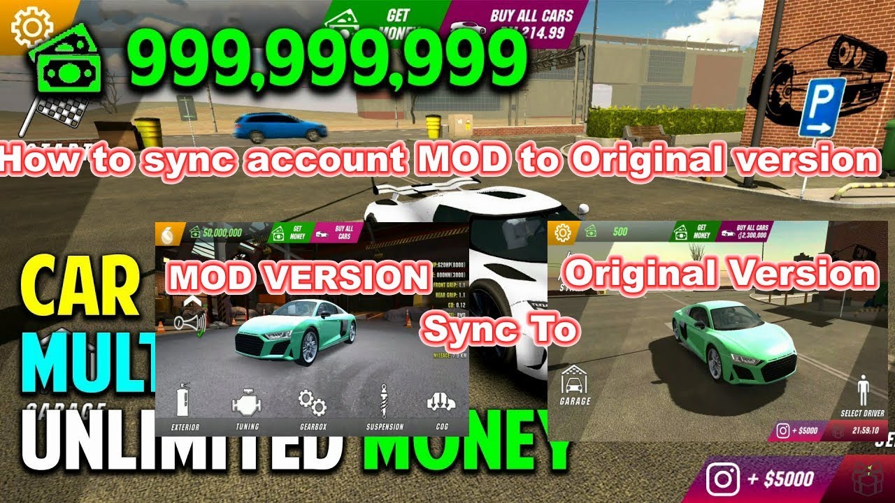 Car Parking Multiplayer (How to sync account MOD to Original version